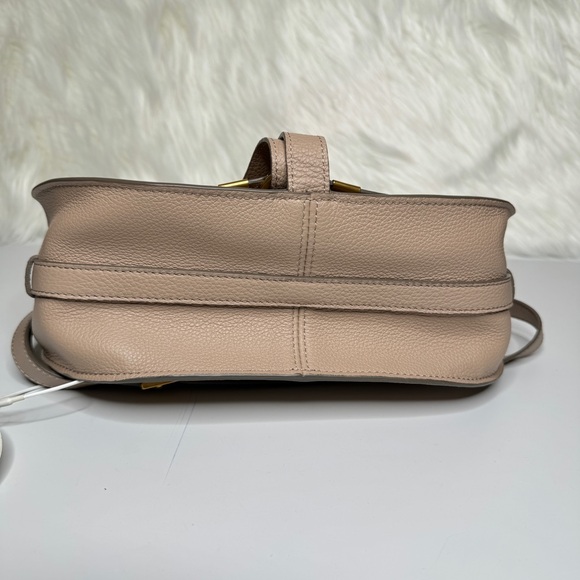 Chloé Marcie Medium Leather Crossbody - Nomad Beige - Picture 4 of 12